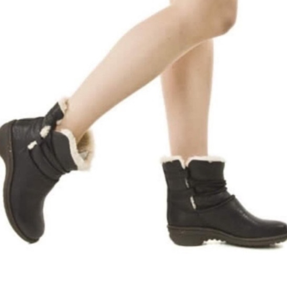 UGG Women's Black Ankle Boots with Faux Fur Lining